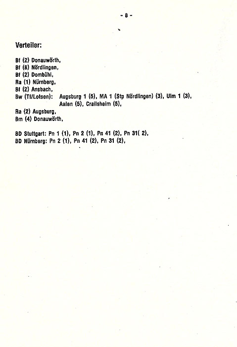 Fahrplan Schotterzug 1987