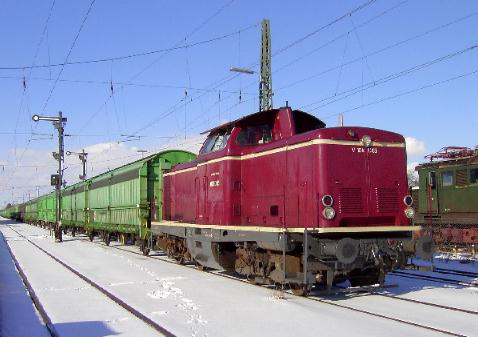 Bayern-Bahn-Lok V 100 1365 am 28.2.05 in Nrdlingen